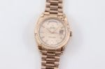 ROLEX Day-date Replica with Gold Case 2836 Automatic Movement Transparent Indexes 40MM Rose Gold Watch